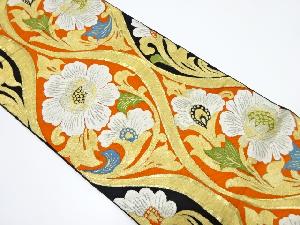 アンティーク　立涌に唐花模様織り出し袋帯（着用可）